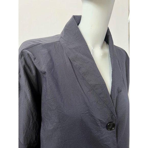 Blanque Womens Jacket Blue Buttons Up Tunic Long Sleeve Cotton Blend Plus 1X - Picture 6 of 12